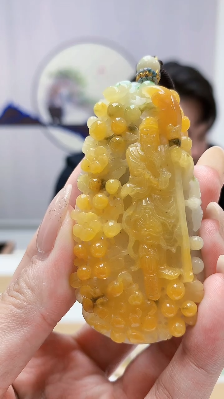未镶嵌定制翡翠5060MM-毛货挂件163