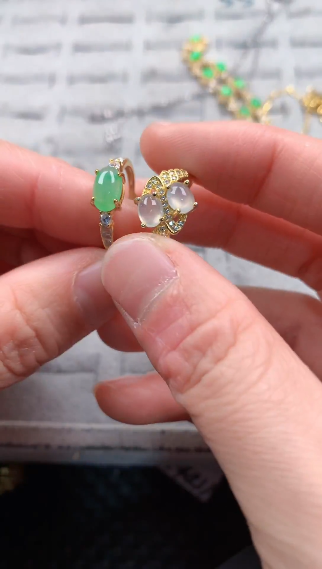 银S925镶嵌戒指翡翠444   6