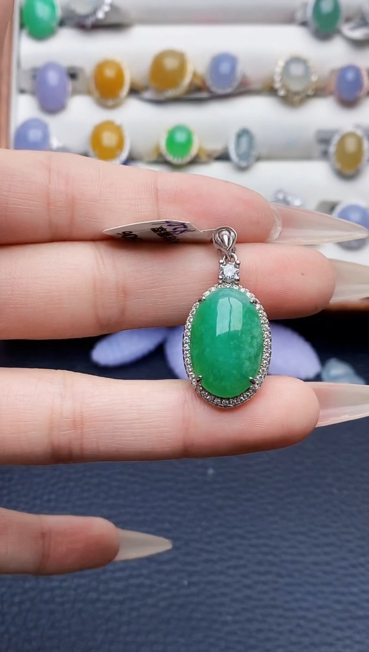 银S925镶嵌戒指翡翠3830