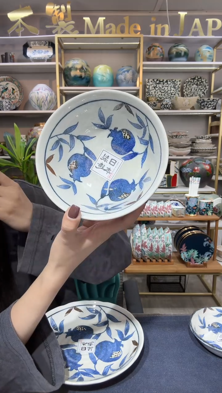 陶瓷金石榴面碗15cm一支