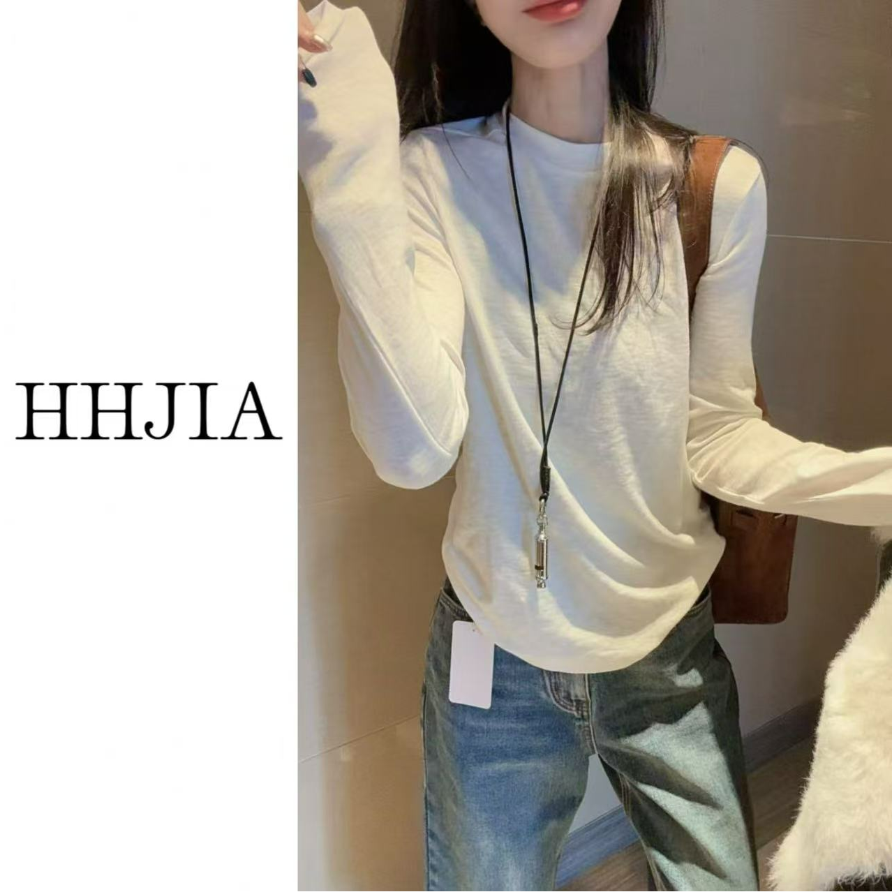 【慧慧家】韩国.2025定制款 韩系时尚三角标打底上衣 