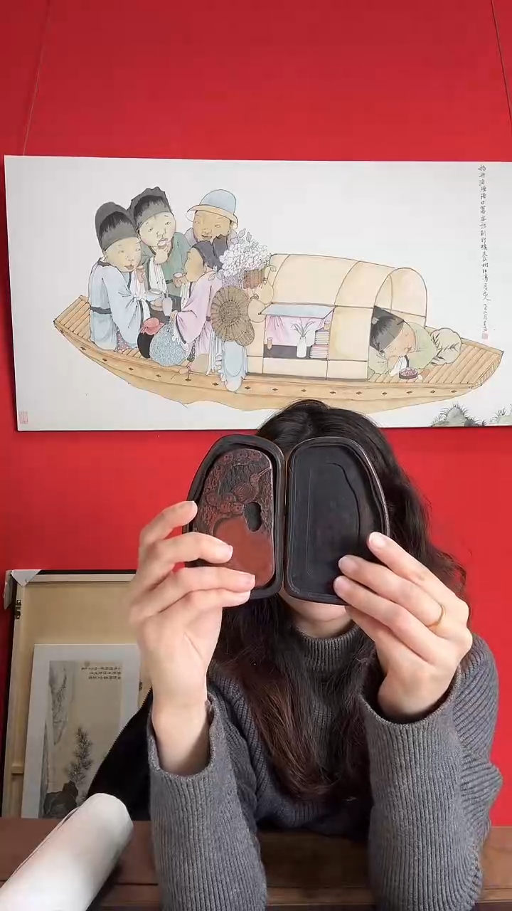 书法WXqing 红丝砚老坑 配天地盖