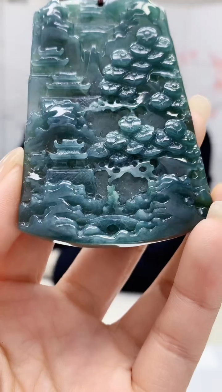 【闪购商品】定制翡翠未镶嵌4969lr-毛货挂件46