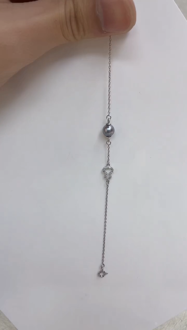 银S925镶嵌海水珍珠手链