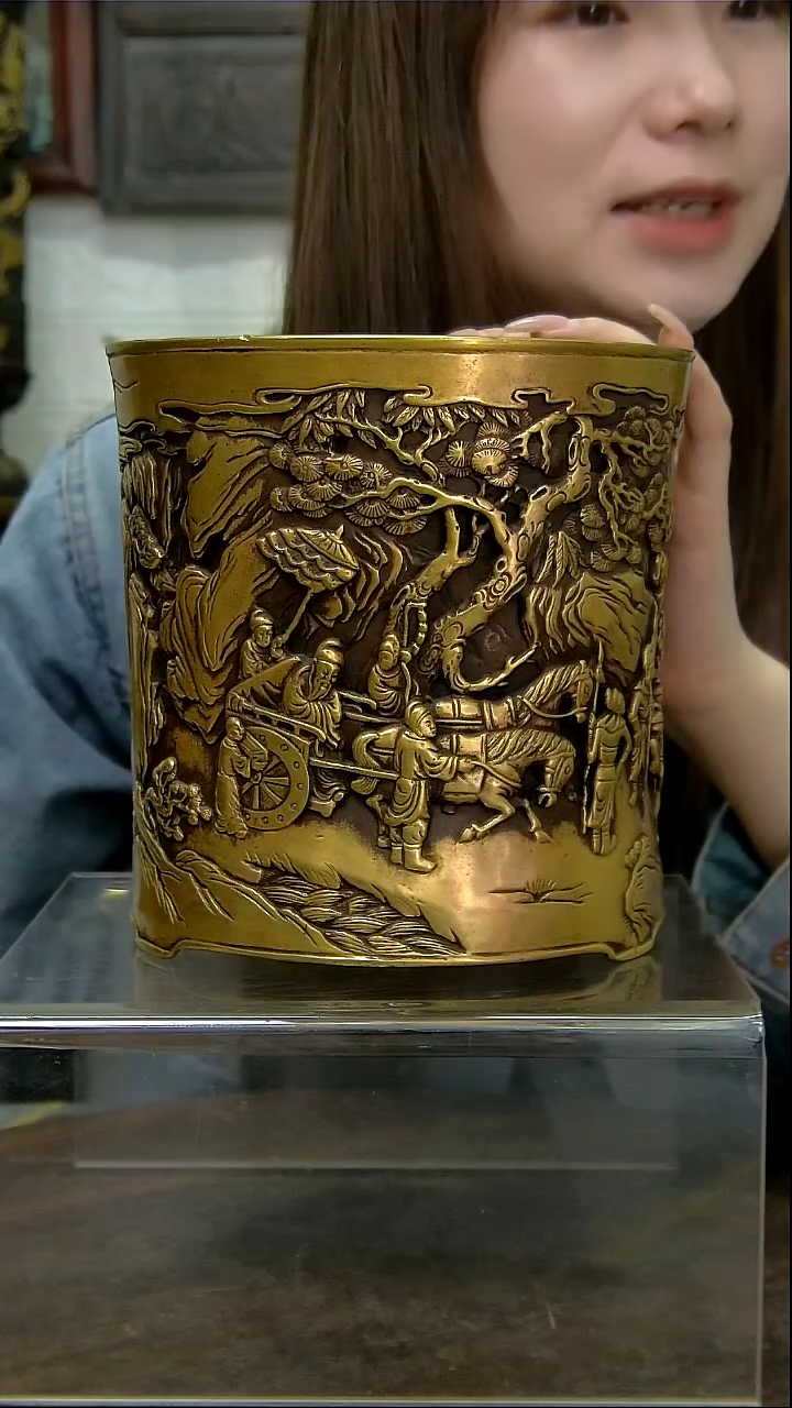 【闪购商品】铜像造像收藏造像笔筒