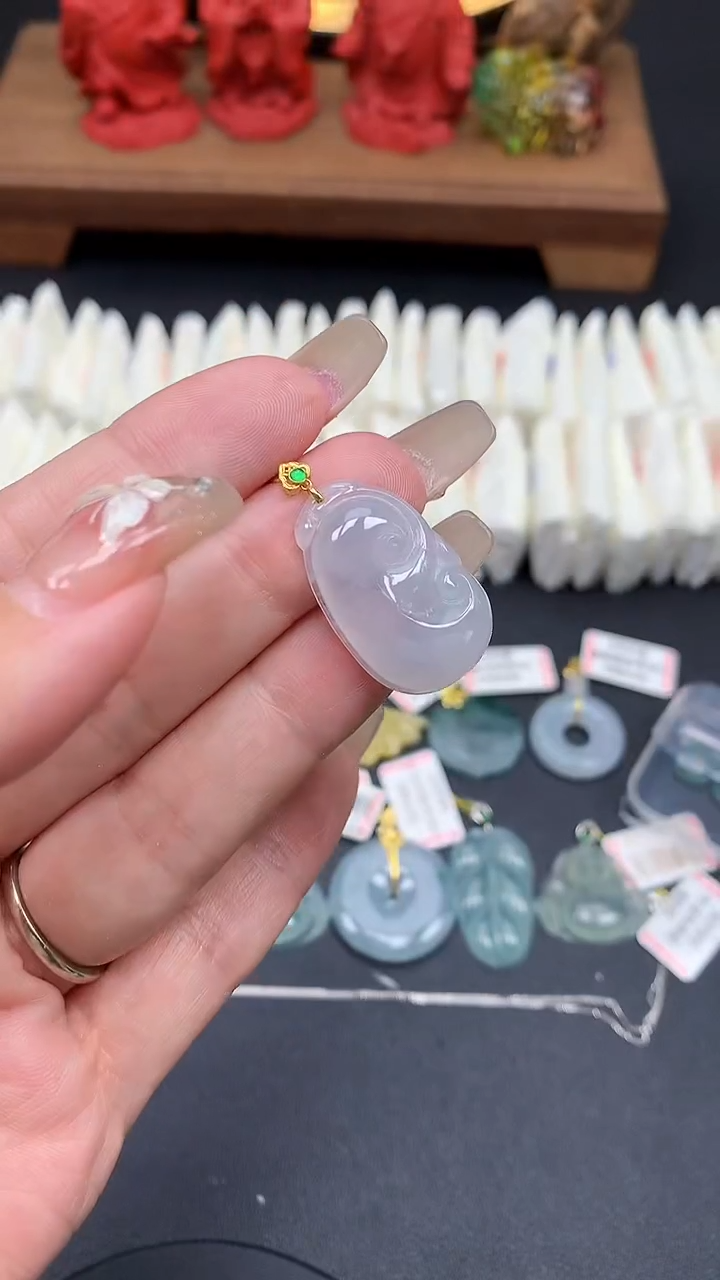 【闪购商品】翡翠吊坠(不含链)18K金镶嵌MS150083