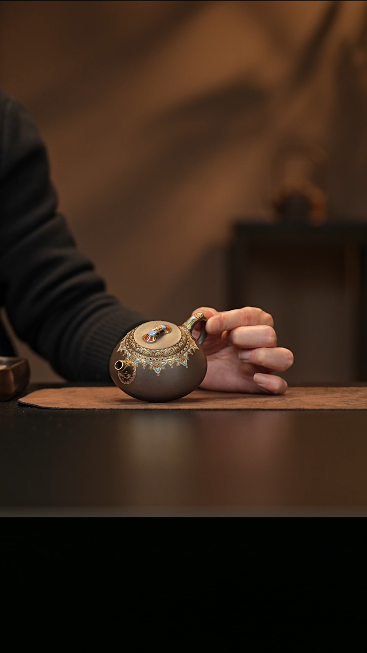 允禾斋 whz紫砂壶 朱泥 珐琅彩