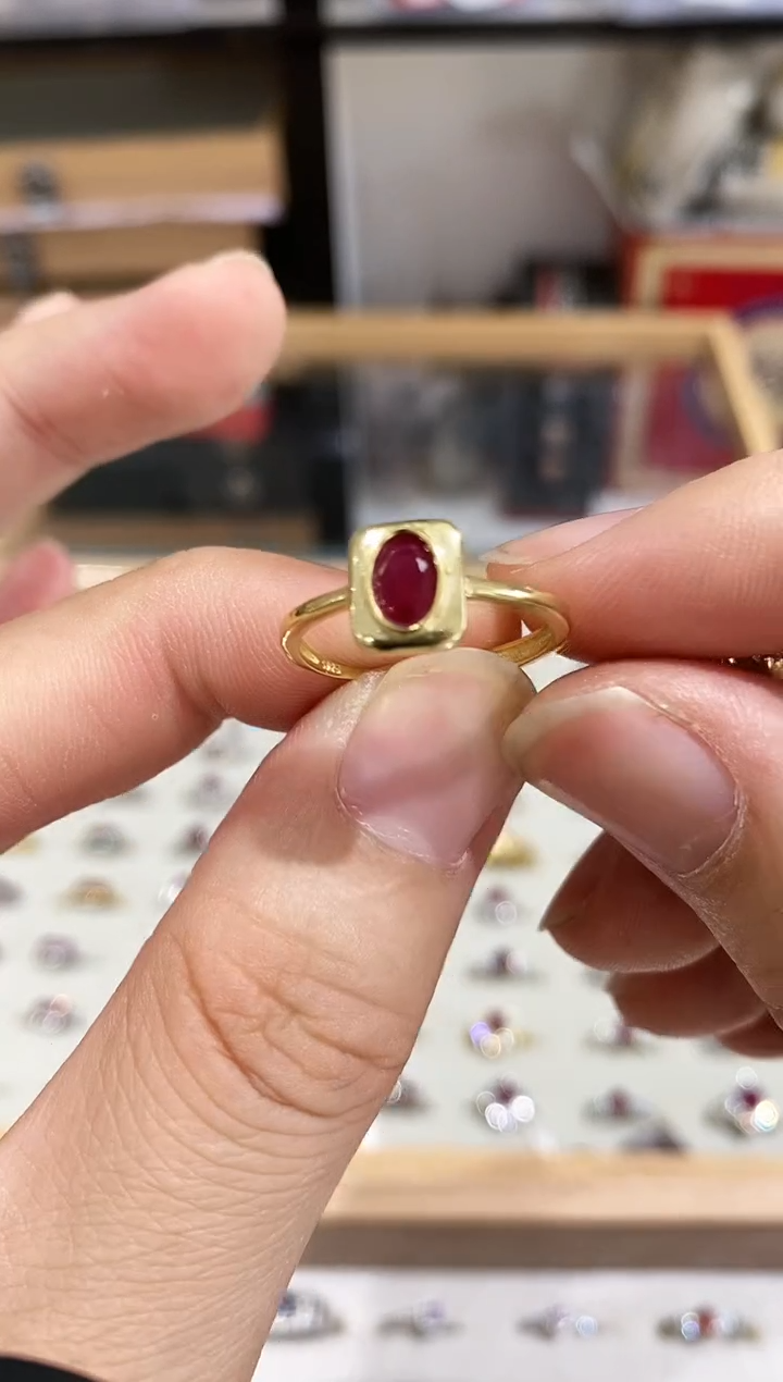 【闪购商品】红宝石戒指银S925镶嵌戒指