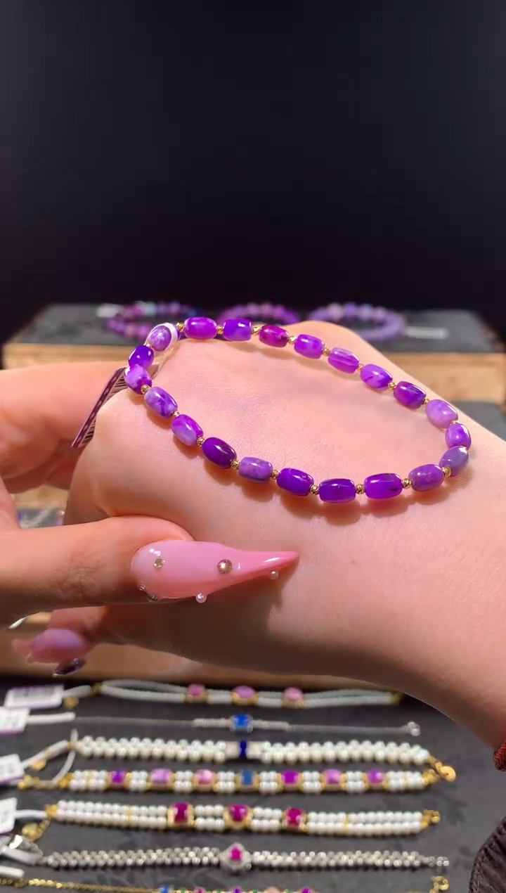 苏纪石（舒俱来）18K金镶嵌.手链