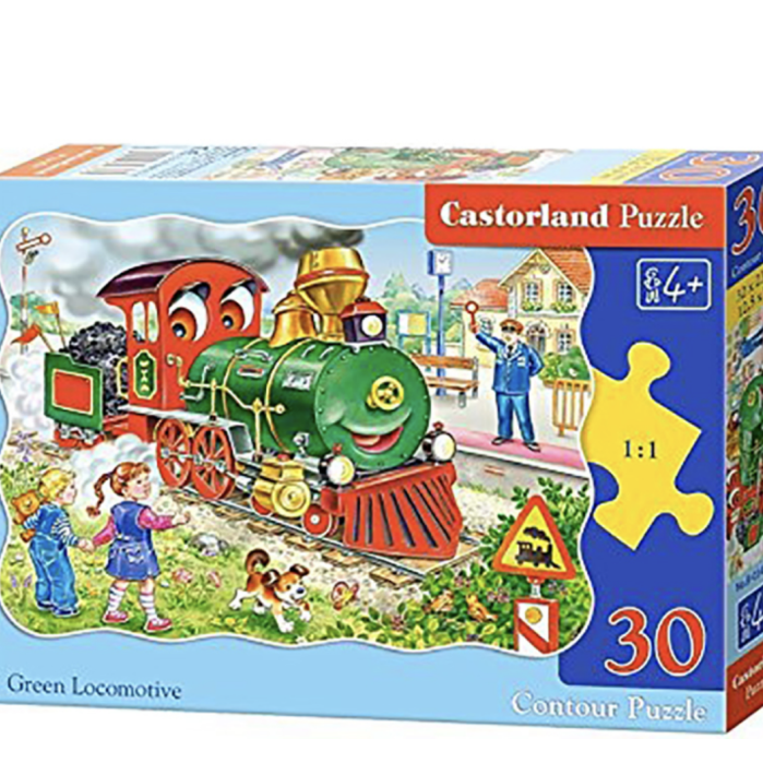 Castorland巧思 进口儿童拼图 30片 绿色火车益智 玩具