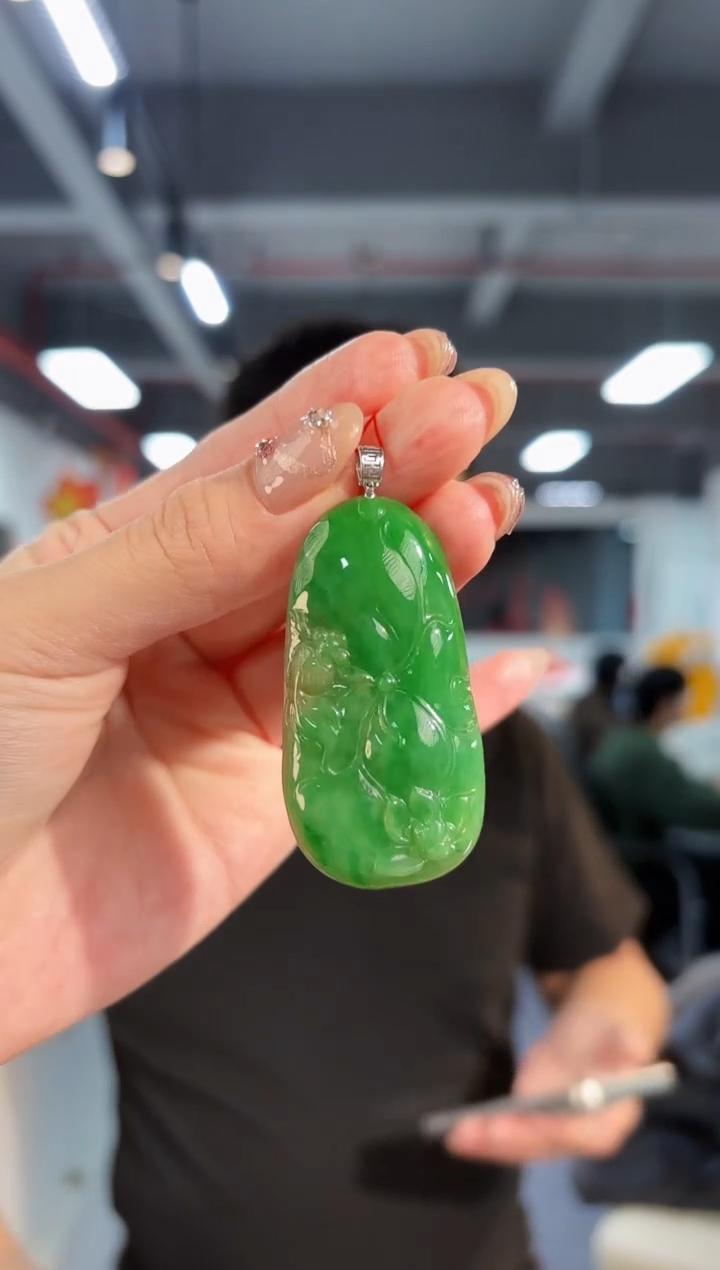 【闪购商品】翡翠颈饰18K金镶嵌缅料A货/支持复检/一件