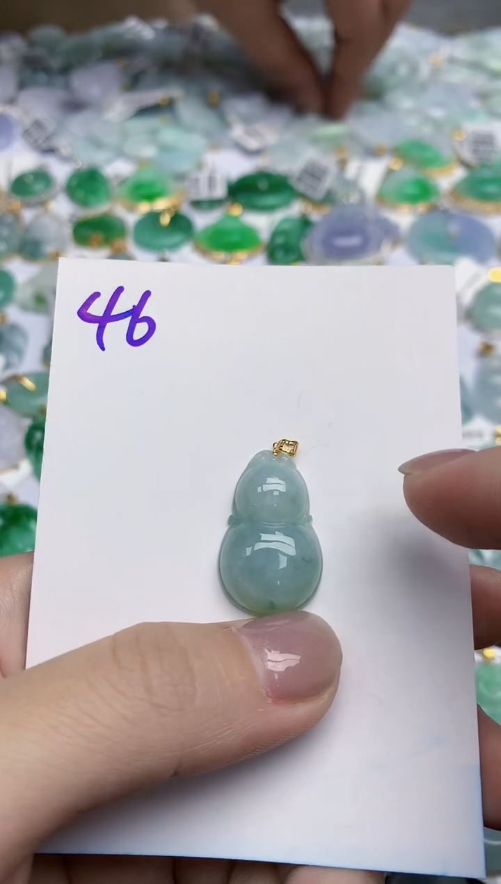 【闪购商品】翡翠颈饰18K金镶嵌天然翡翠A货