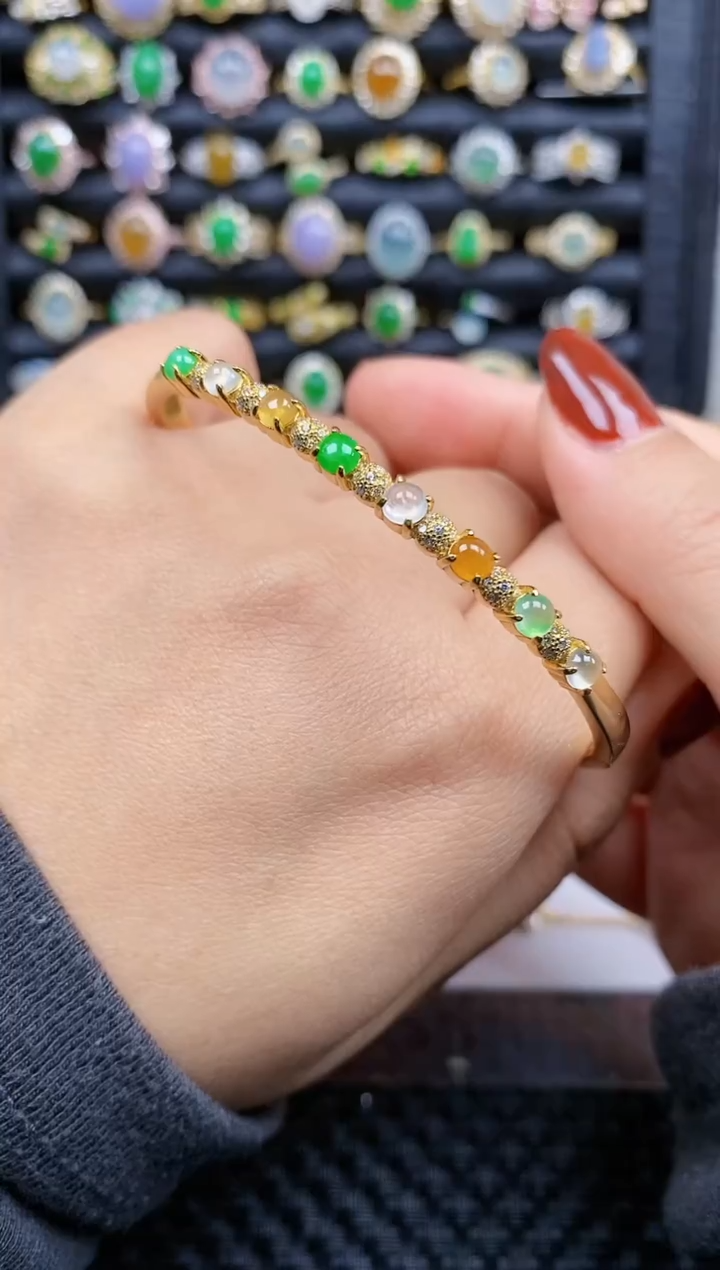 银S925镶嵌戒指翡翠428