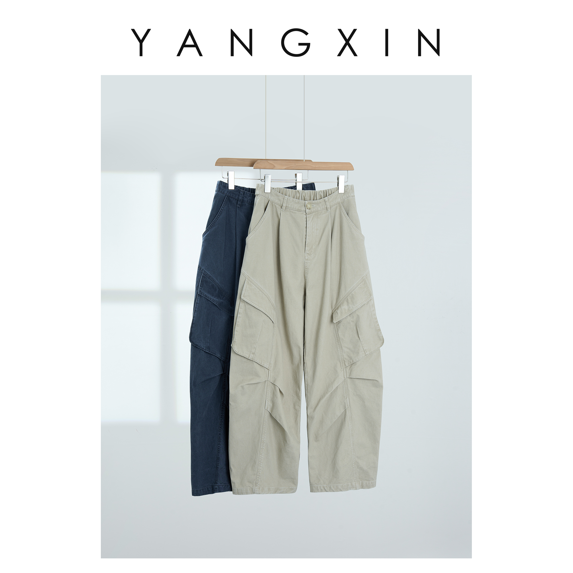 【无龄·杨昕】“潮流不羁”美式复古户外运动工装裤宽松直筒裤FW11064