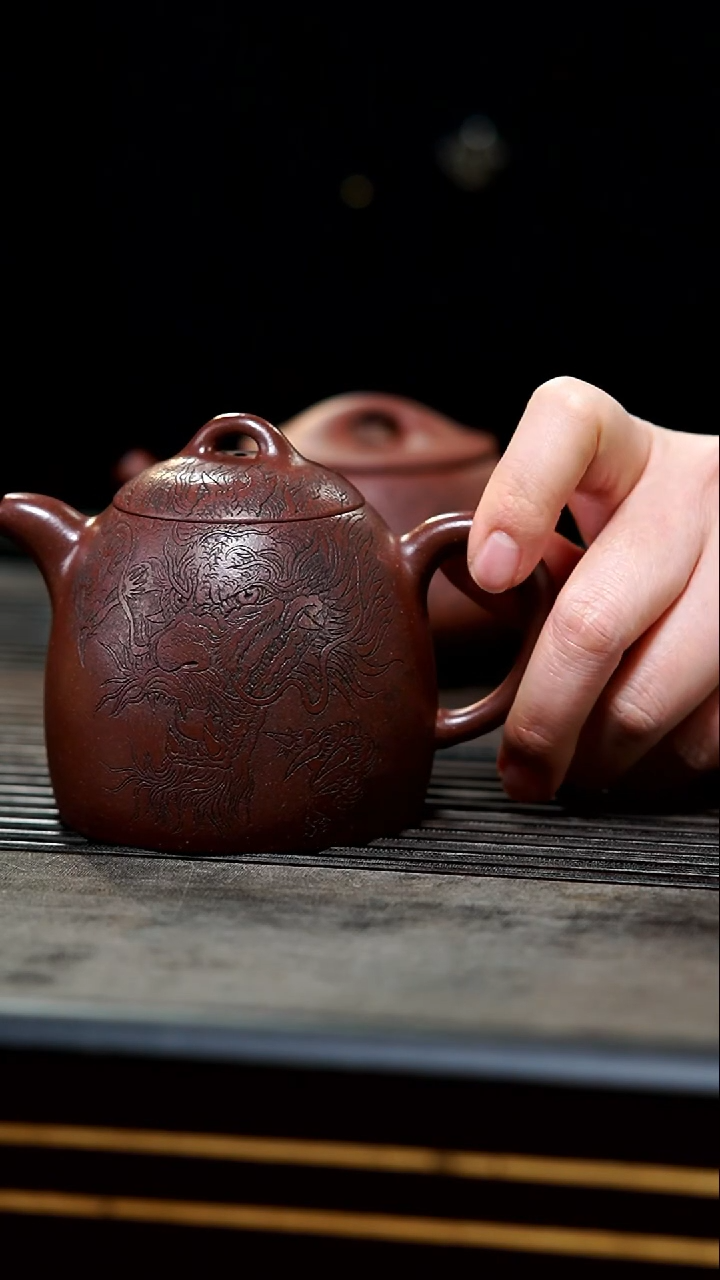 【闪购商品】紫砂茶壶21-全手底槽清龙秦权230cc