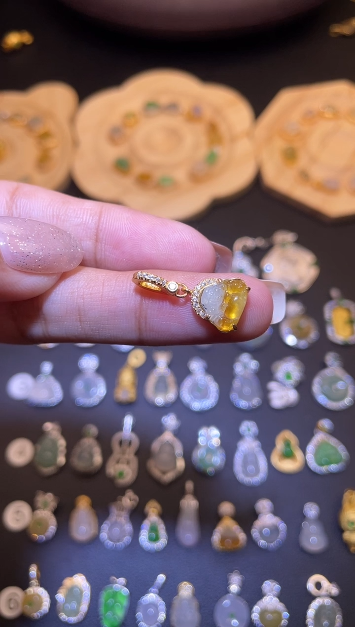 吊坠(不含链)银S925镶嵌翡翠1