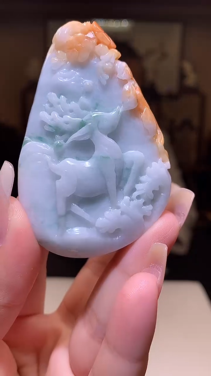 【闪购商品】定制翡翠未镶嵌1085xx-毛货挂件23