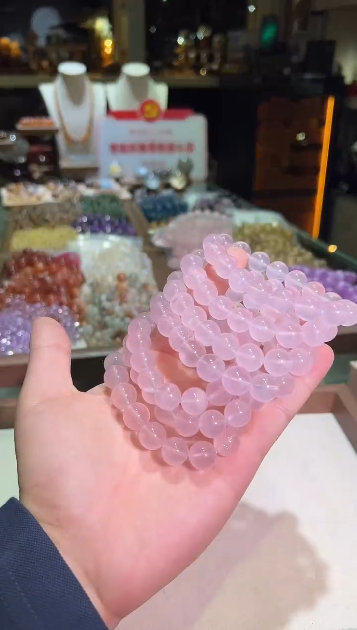 未镶嵌手链水晶12mm+马岛粉水（多样性发一）