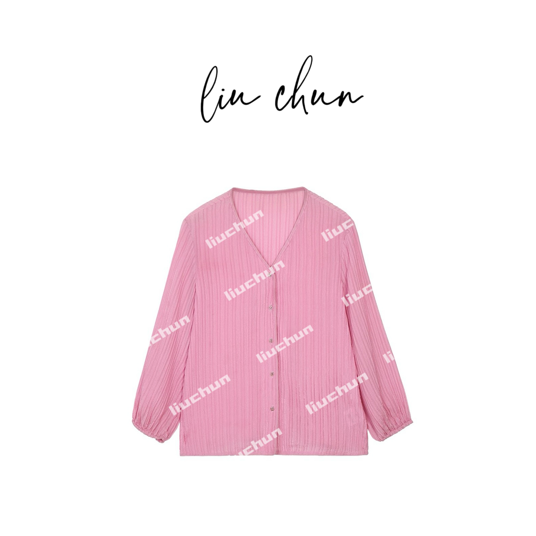 《CHUN》重工柔叠皱桑蚕丝外套