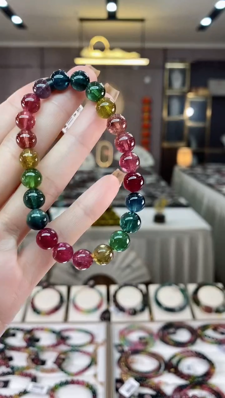 【闪购商品】碧玺收藏级单圈手串8mm+未镶嵌一物一证dan