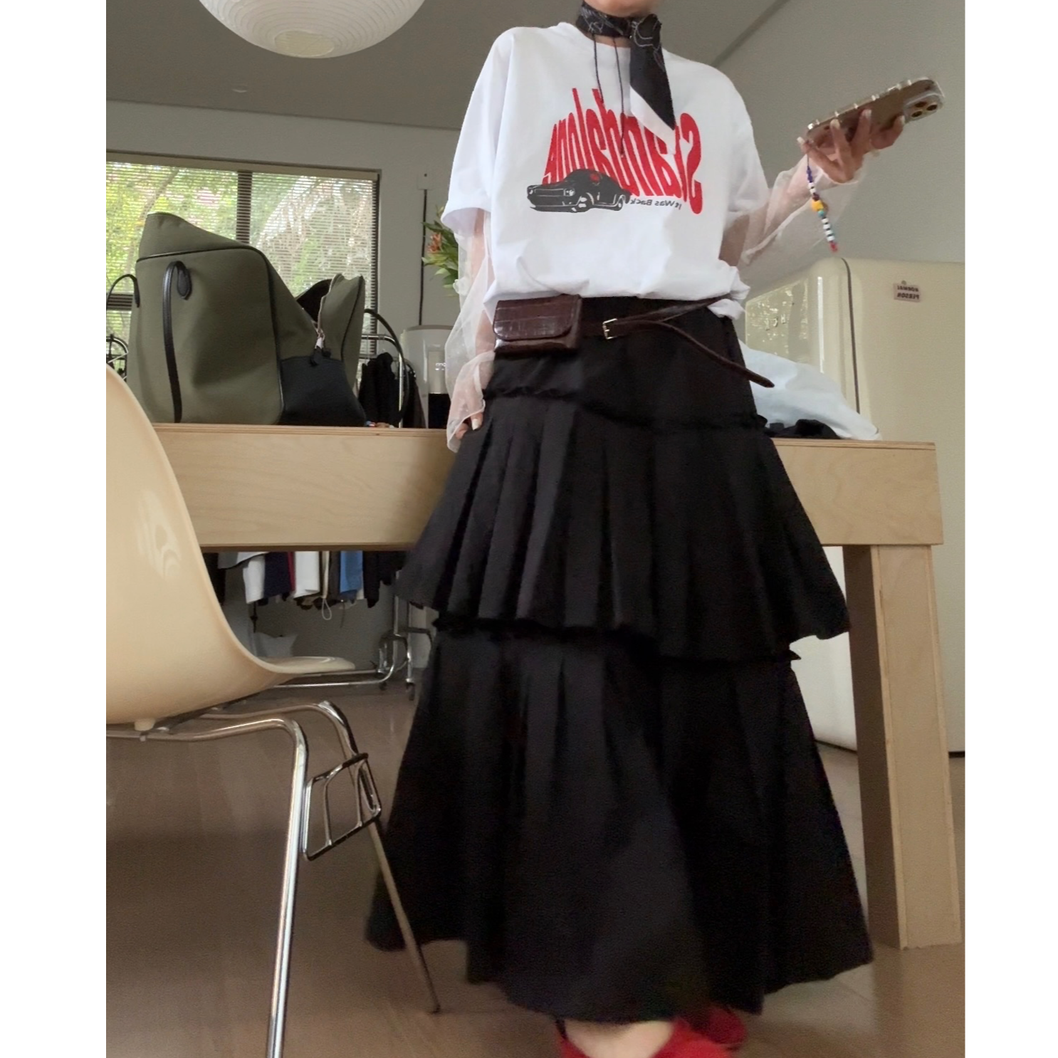 春季新款韩系时尚字母印花蕾丝拼接T恤21226