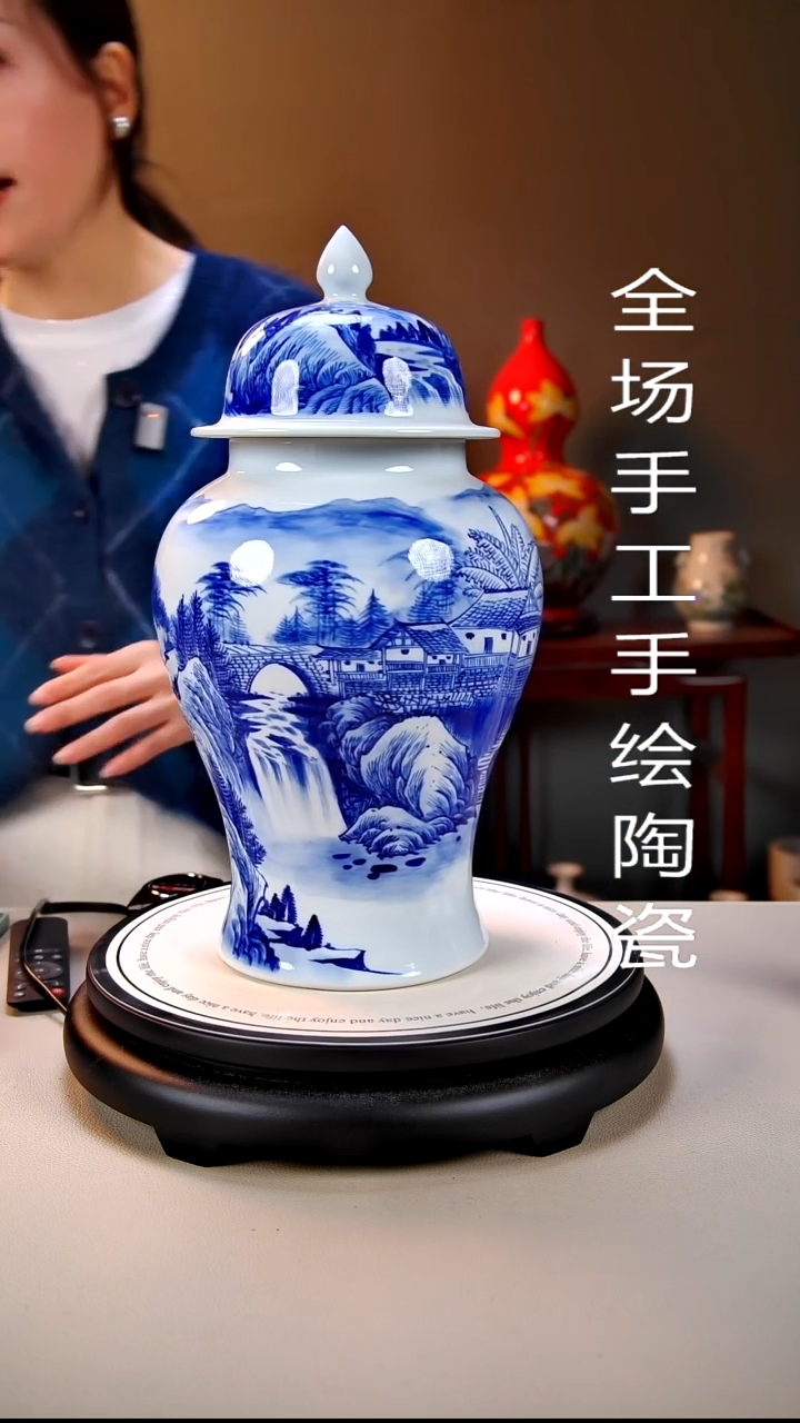 摆件陶景德镇手绘陶瓷13