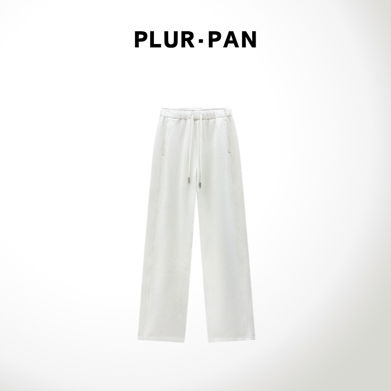 PLUR·PAN【一件过冬】加厚加绒明线抽绳松紧腰保暖休闲裤