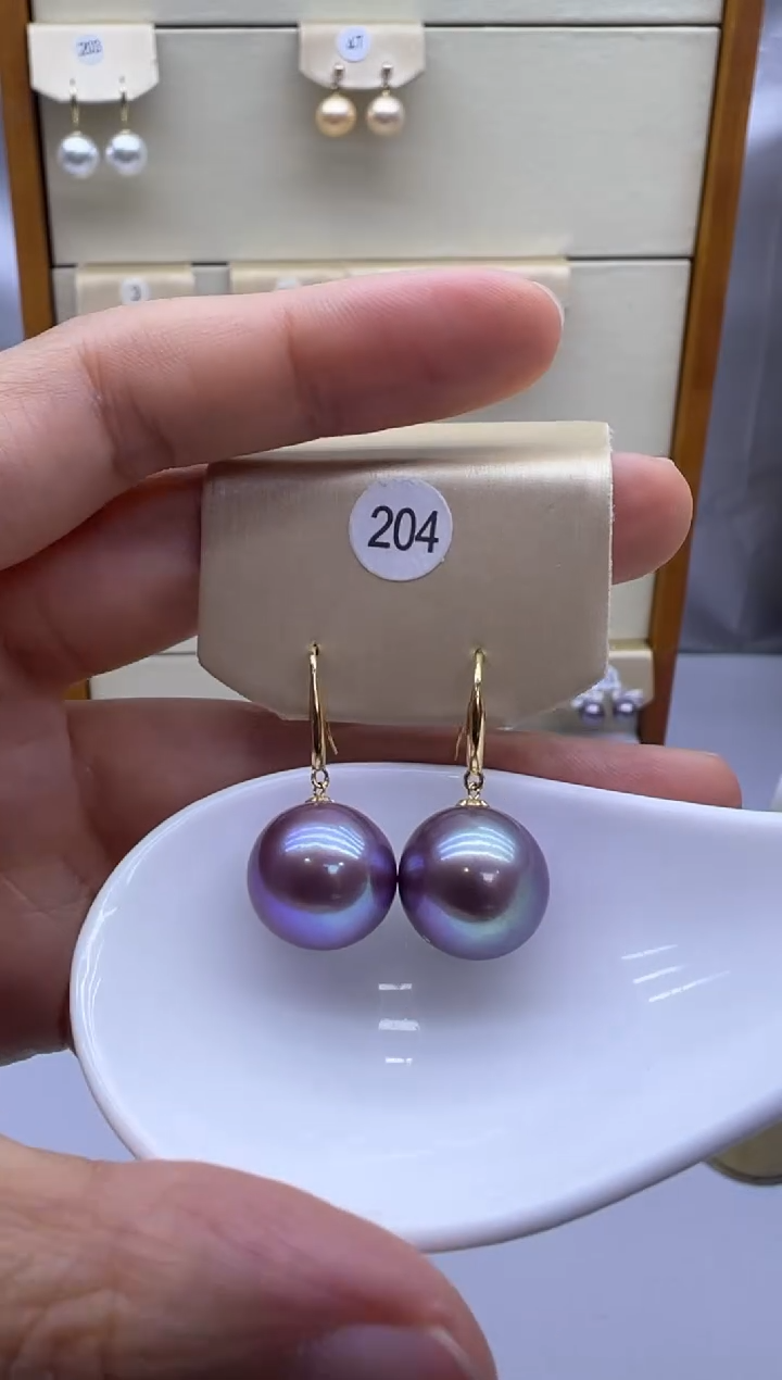 18K金镶嵌耳饰淡水珍珠204