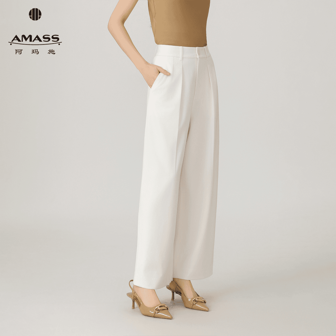 AMASS/阿玛施25新款时尚垂感显瘦高腰休闲裤510031-2538
