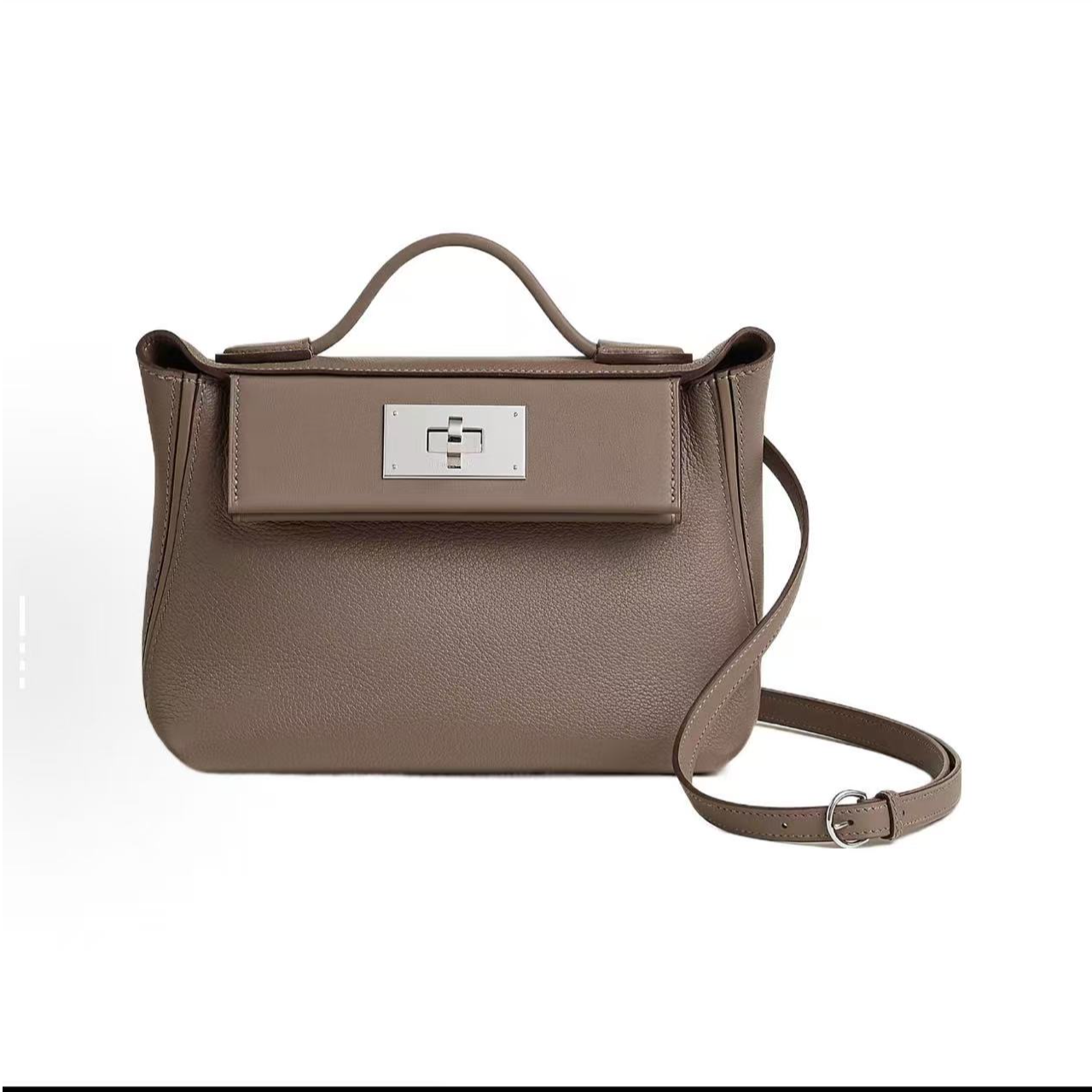 90新 Hermes/爱马仕 2424mini大象灰银扣原价1