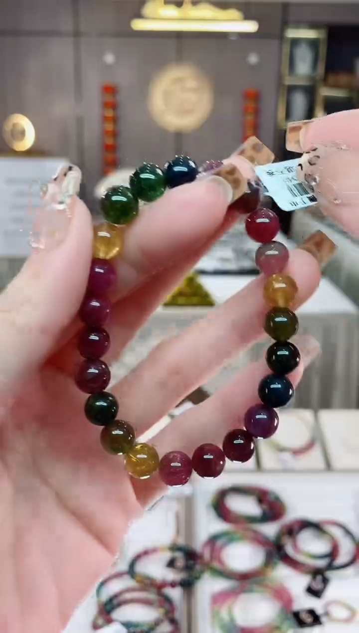 单圈手串8mm+未镶嵌碧玺dan多样性发货一条