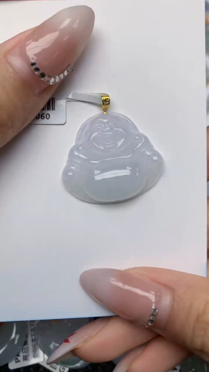 【闪购商品】翡翠颈饰18K金镶嵌天然翡翠A货，