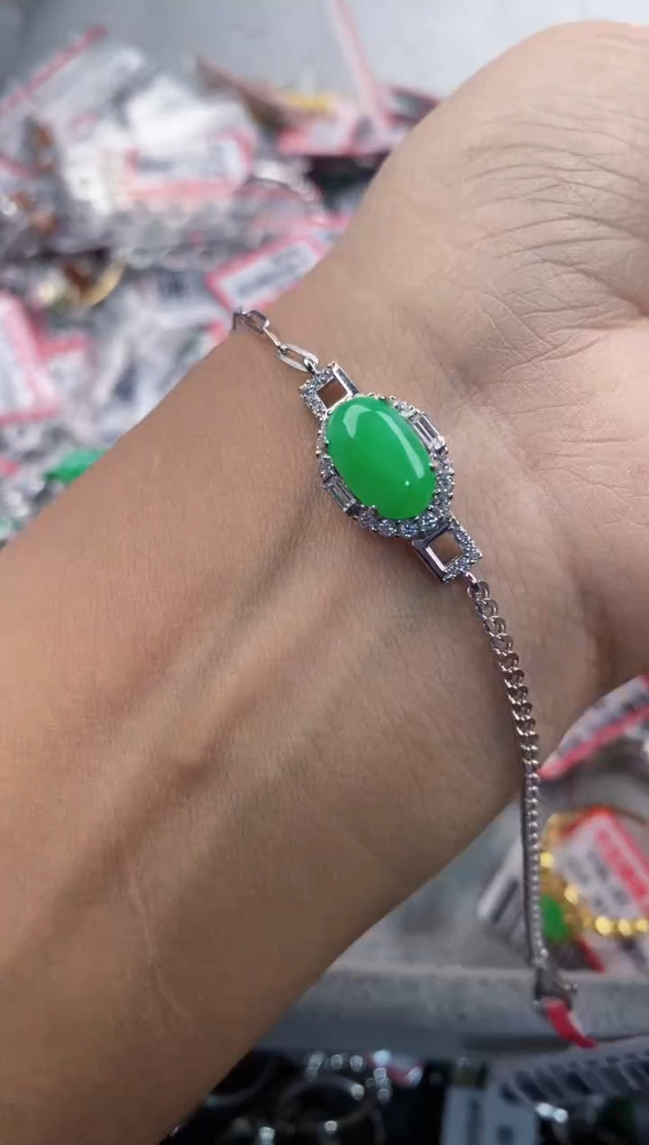 银S925镶嵌戒指翡翠333---2