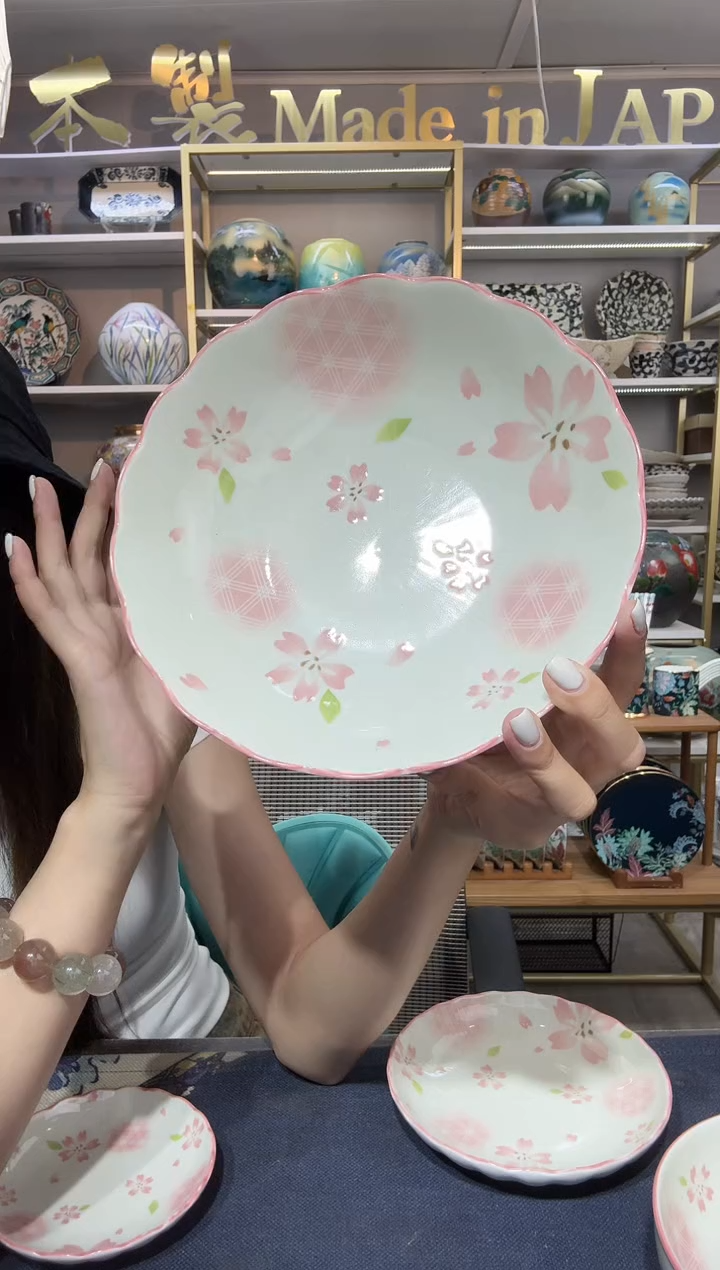 陶瓷樱花雨深盘20.7cm两支