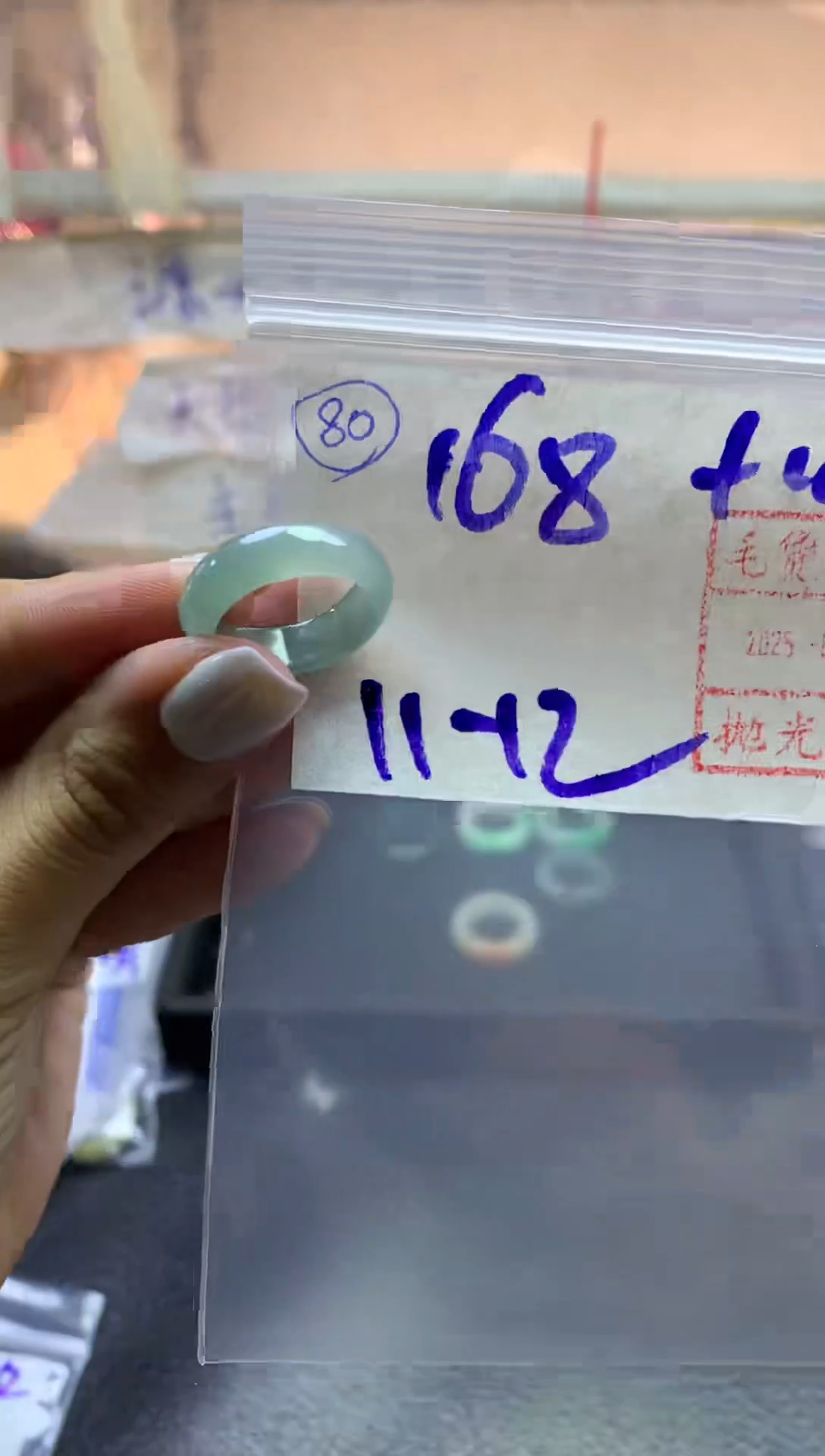 【闪购商品】定制翡翠未镶嵌戒圈1112-178元毛货需精抛光发