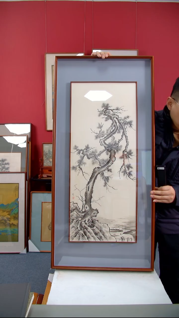 【闪购商品】国画宫翠月《古松》110*52装裱