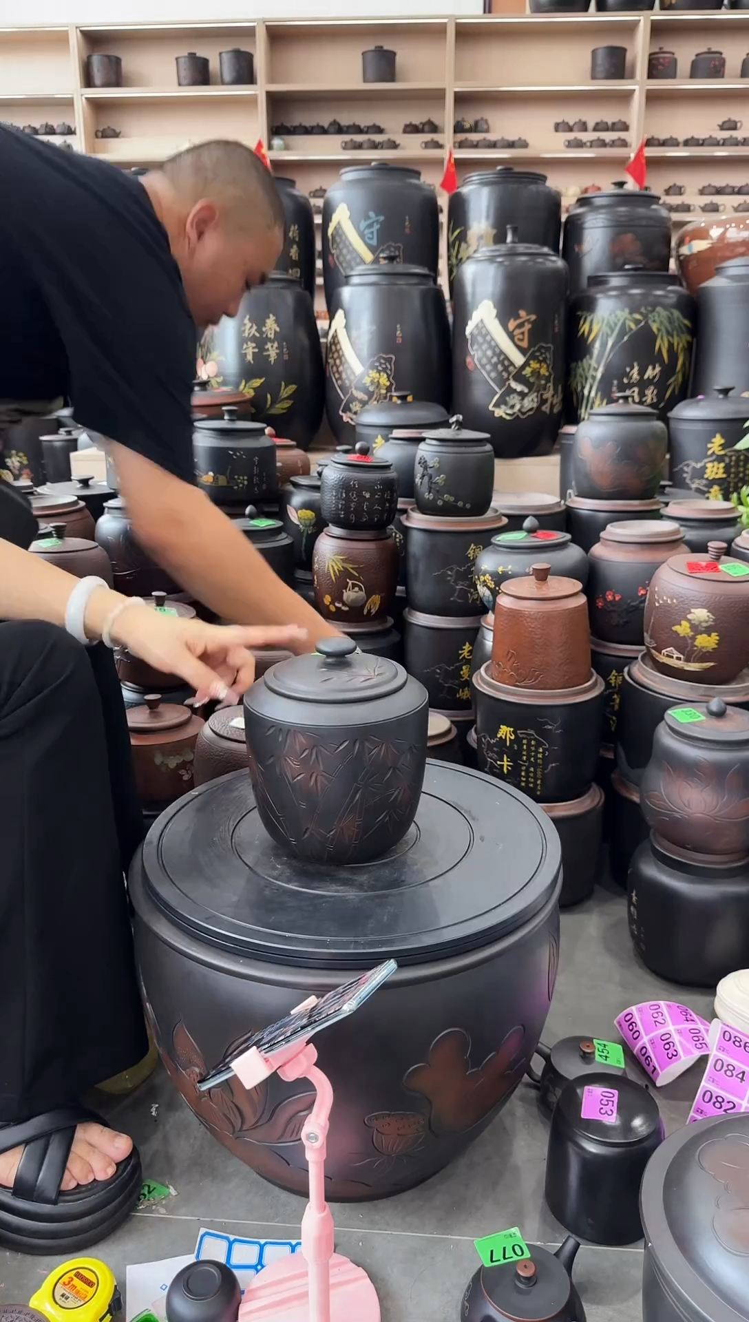 大瑕疵茶叶罐 437 竹子方尖