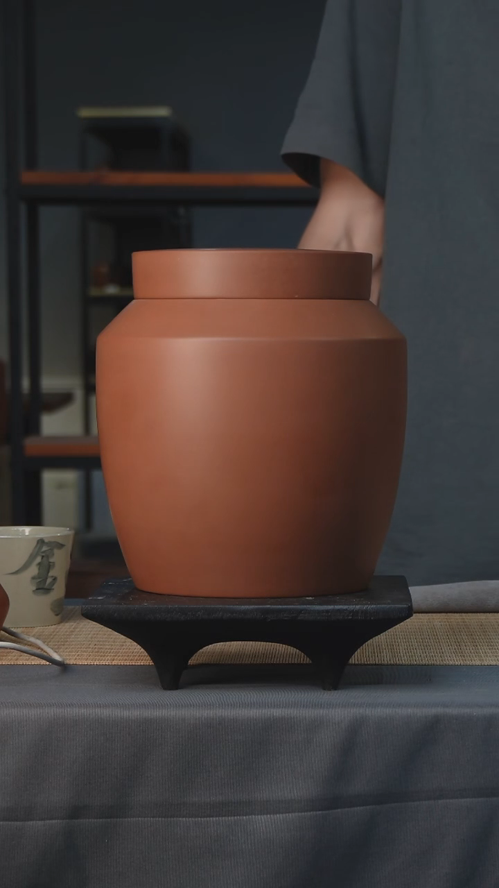 微瑕建水紫陶 500g醒茶罐云知 062