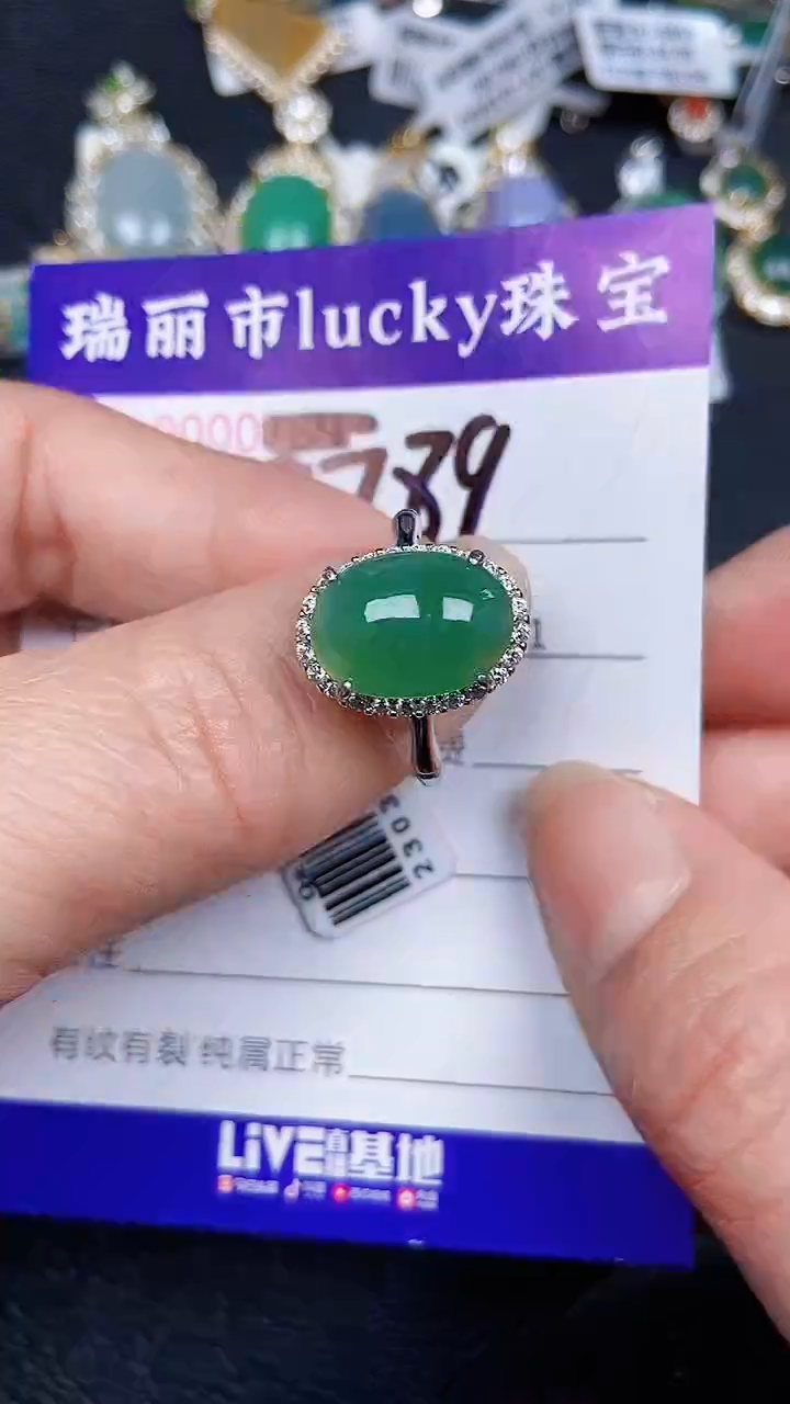 颈饰银S925镶嵌翡翠0789