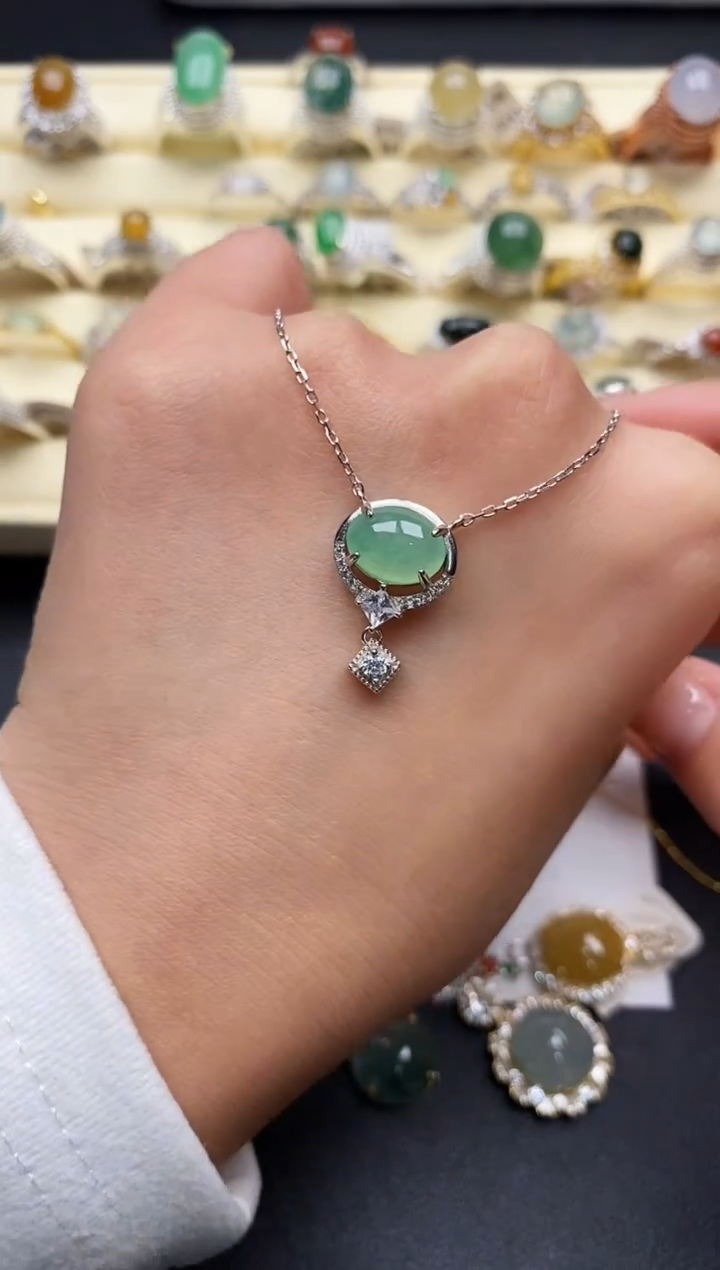 【闪购商品】翡翠戒指银S925镶嵌7777777+6