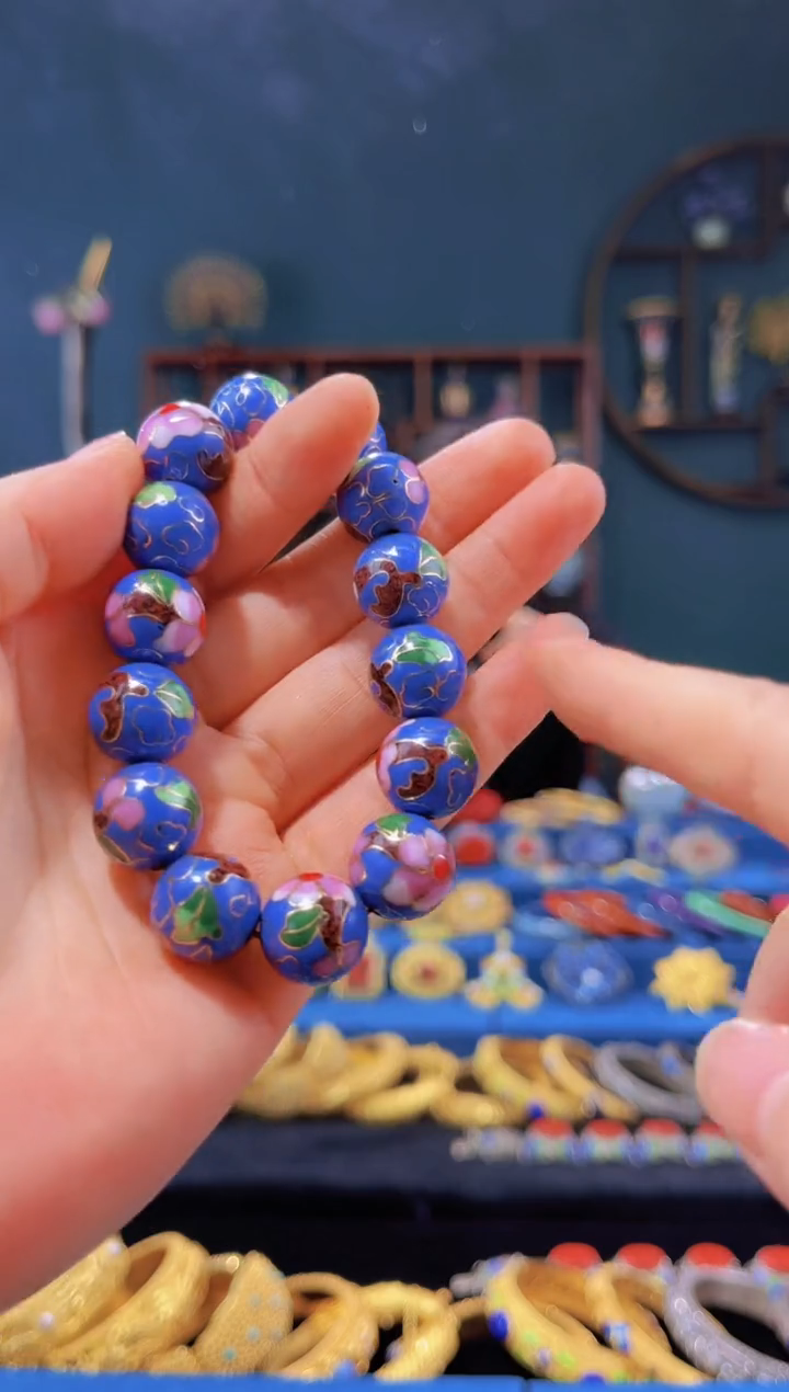 【闪购商品】非遗绝技 景泰蓝手串 湖蓝