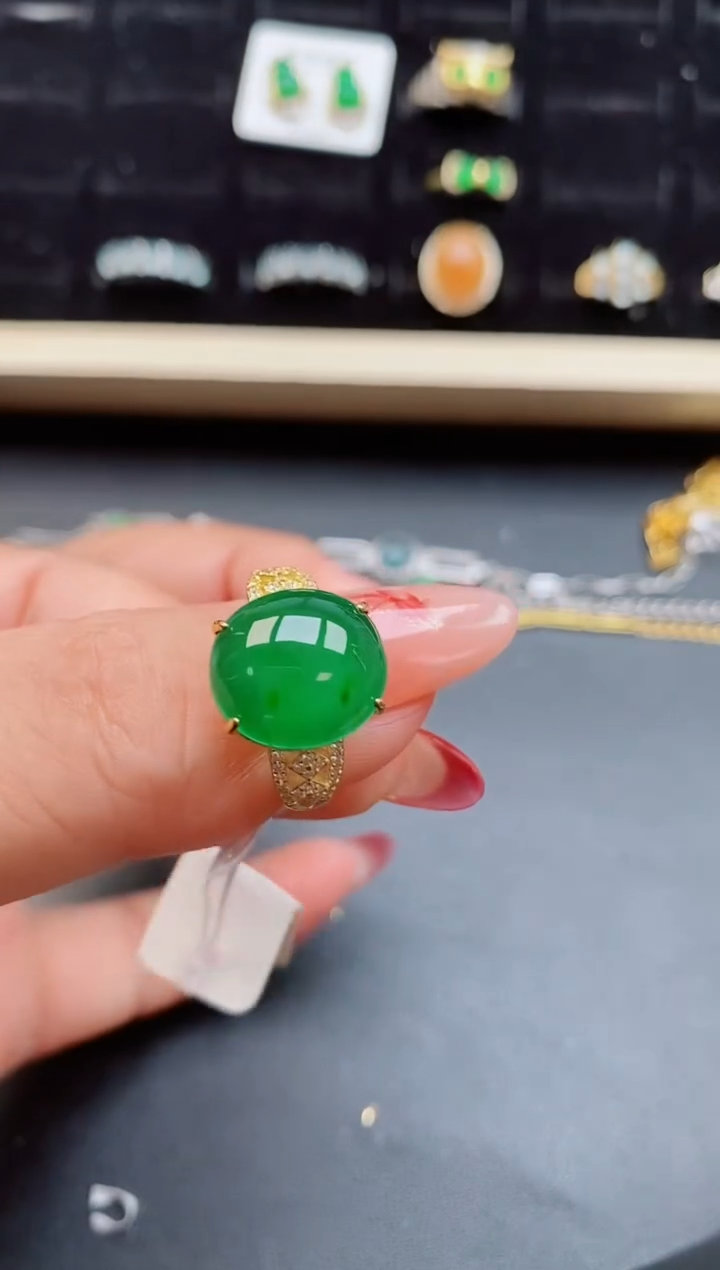 【闪购商品】翡翠戒指银S925镶嵌508500