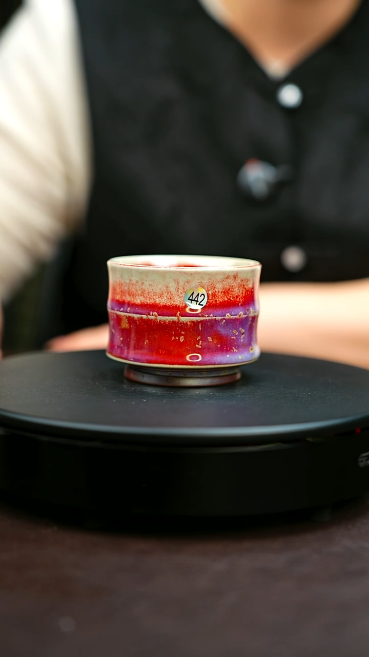 442#原矿钧瓷炉钧釉竹节杯