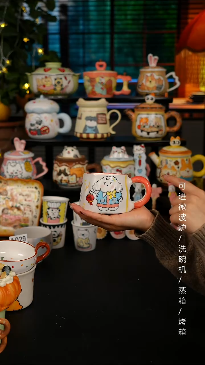 陶瓷便携款景德镇高温釉下彩纯手绘创意瓷 