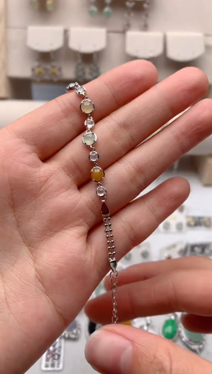 【闪购商品】翡翠手链银S925镶嵌1号