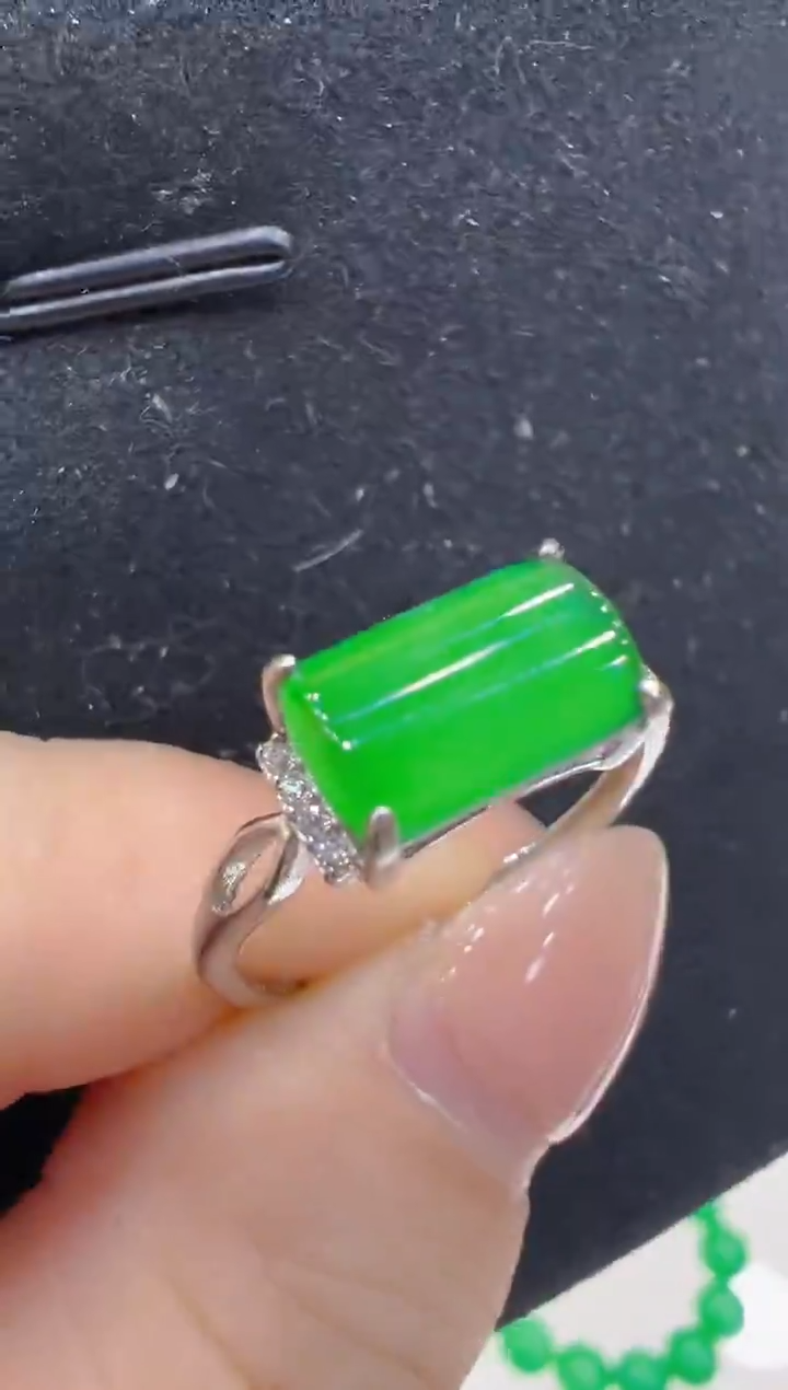 银S925镶嵌戒指翡翠多样性团购发一件
