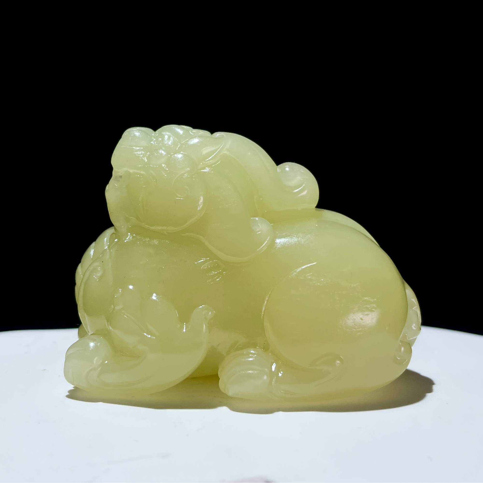 A42-伏羲黄龙尊 和田玉