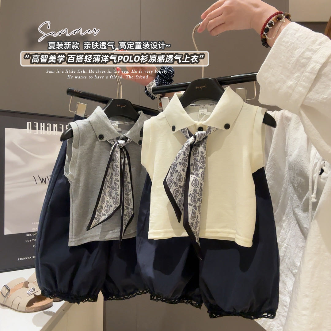 女童夏套装2025新款小女孩网红炸街时尚洋气时髦夏装薄款大童衣服