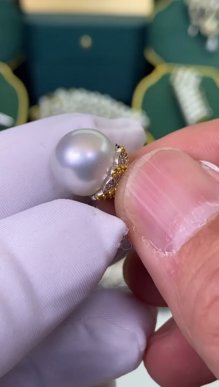 【闪购商品】海水珍珠戒指银S925镶嵌1