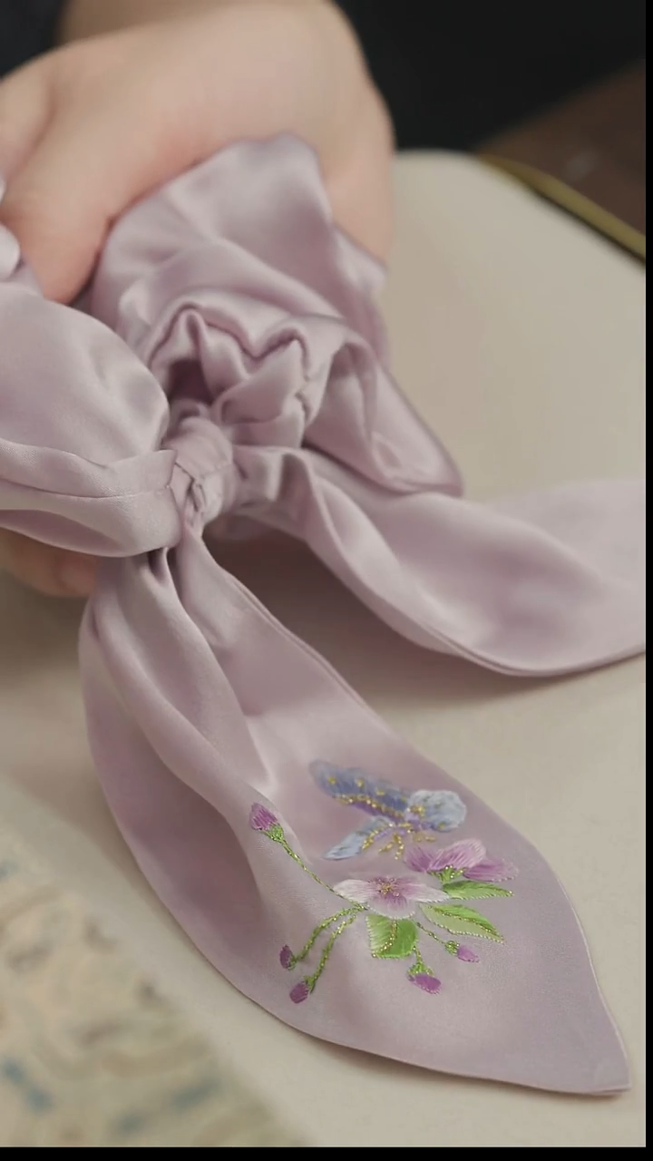 刺绣湘传礼纯手工发圈